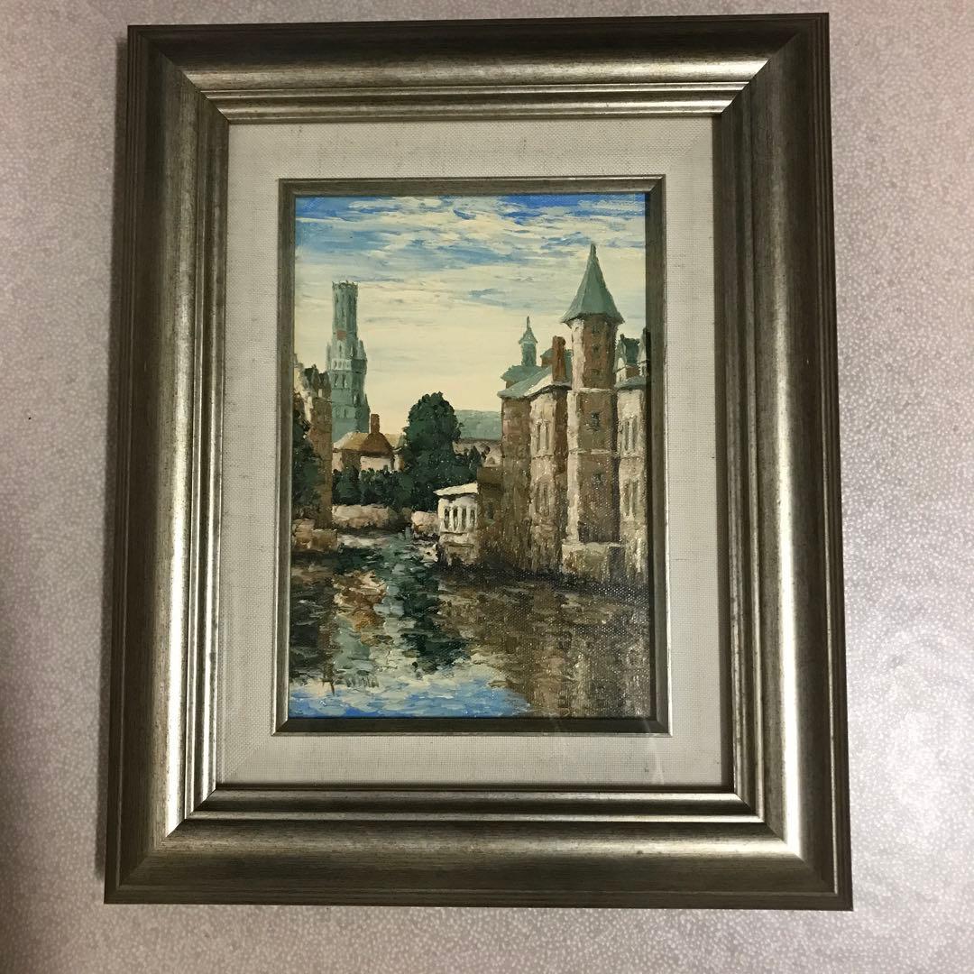 東光一　油彩　ベルギー　ブルージュ　 SMサイズ　シルバーフレーム