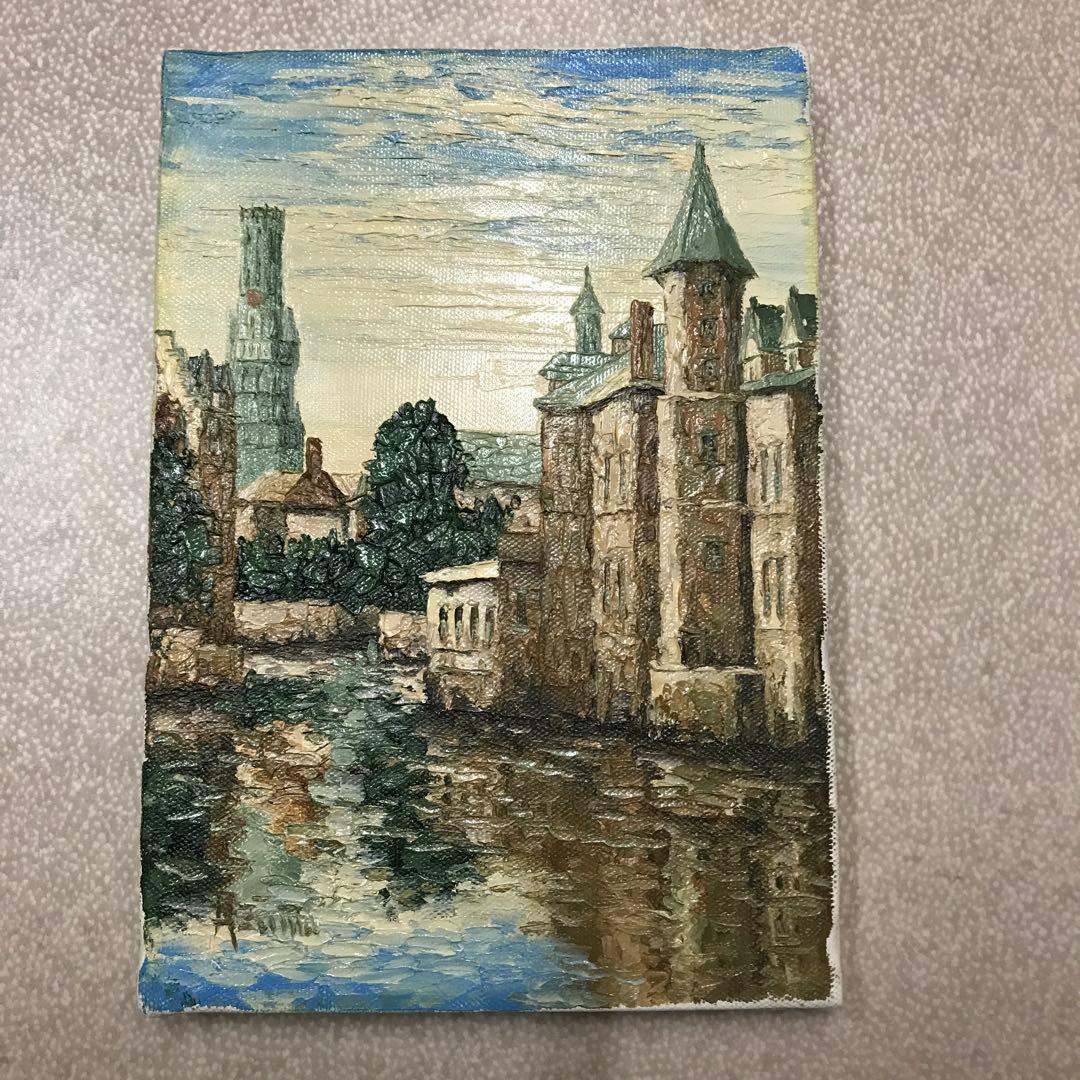 東光一　油彩　ベルギー　ブルージュ　 SMサイズ　シルバーフレーム