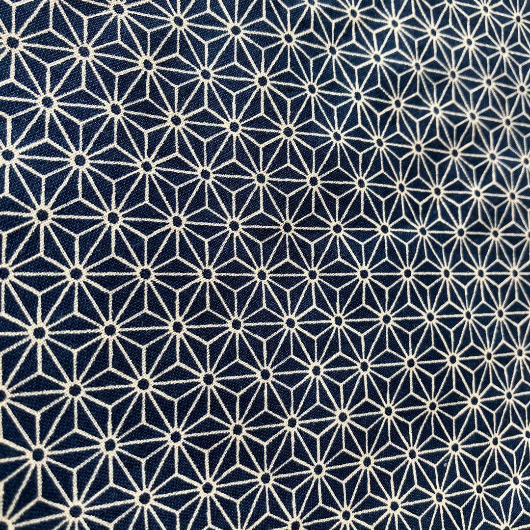 ハンドメイド ベビー袴(麻の葉ネイビー×ホワイト)