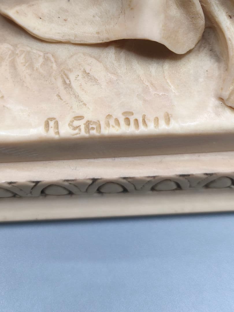 A. Santini 騎馬戦士像 合成大理石風 彫像 置物