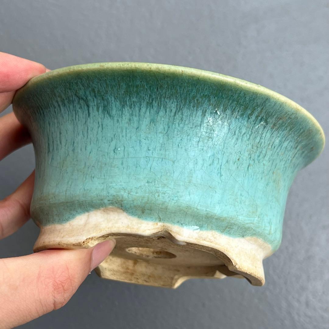 747.美功 反緣丸鉢 植木鉢 盆栽鉢 12.2*6cm