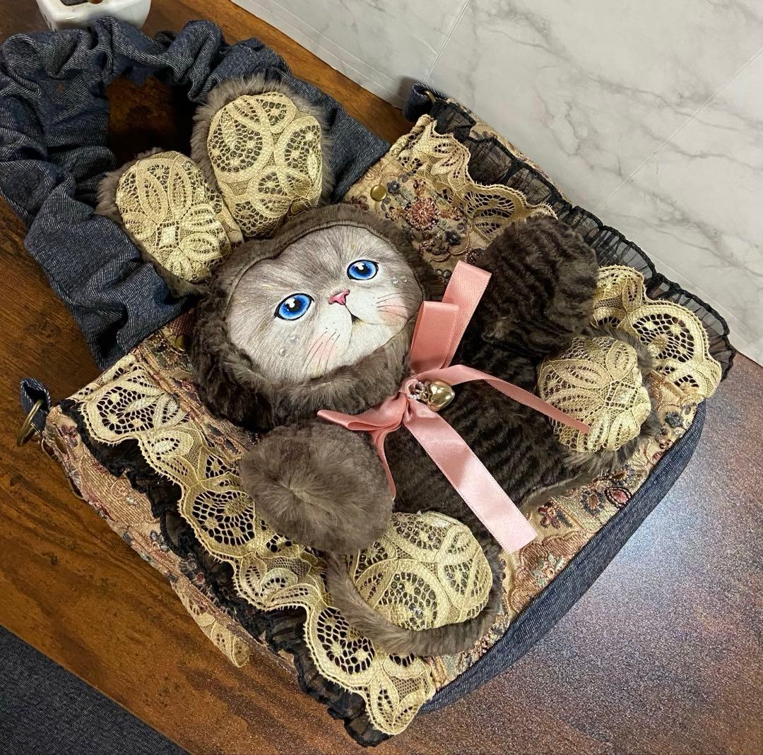 コヤンイサムチョン 【インド刺繍×デニム バッグ】フリルバッグ ハンドメイド