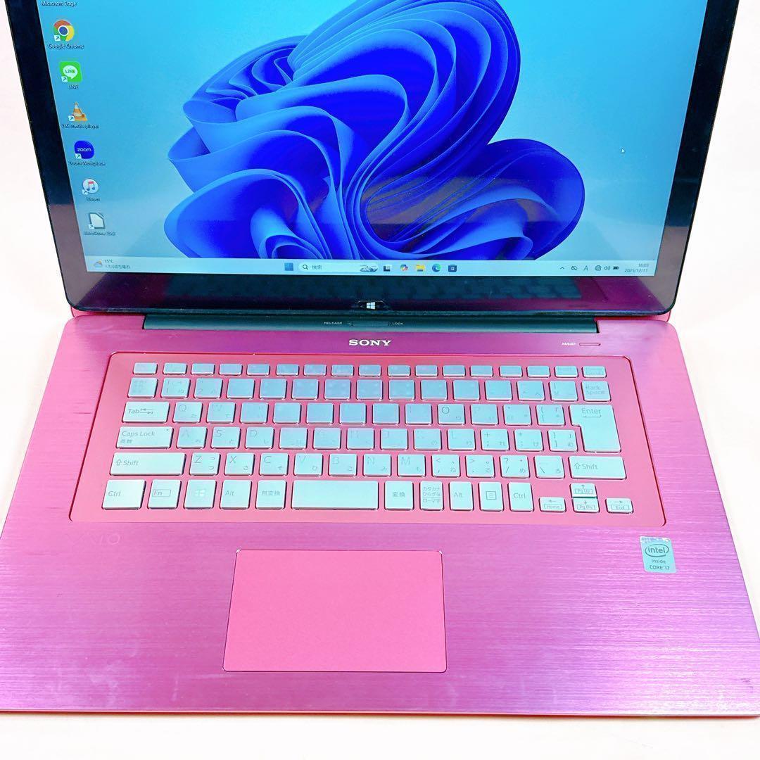 2in1⭐️新品SSD Win11 タブレット型ノートパソコン ピンク カメラ付