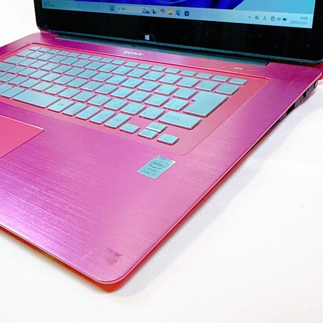 2in1⭐️新品SSD Win11 タブレット型ノートパソコン ピンク カメラ付