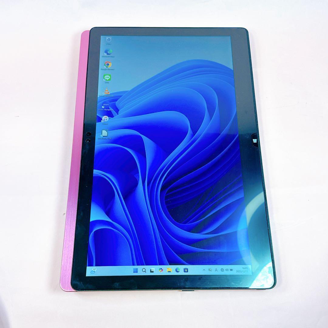 2in1⭐️新品SSD Win11 タブレット型ノートパソコン ピンク カメラ付