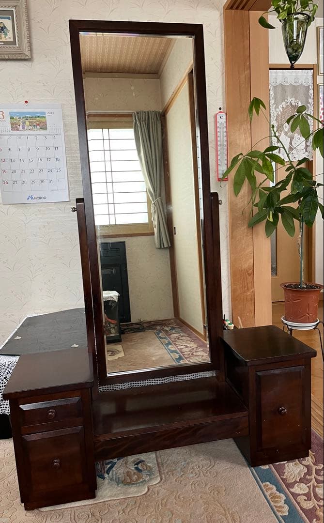 松本￼民芸家具　化粧台　一面鏡