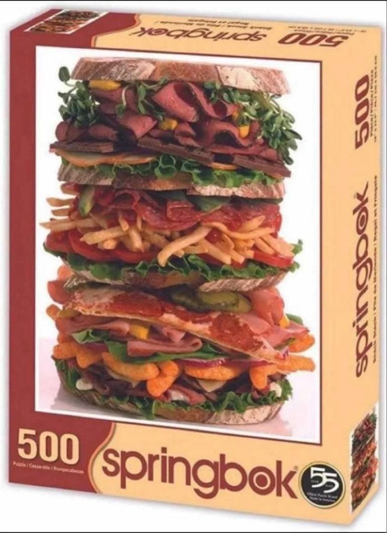 Springbok 500ピース ジグソーパズル スナックスタック ハンバーガー