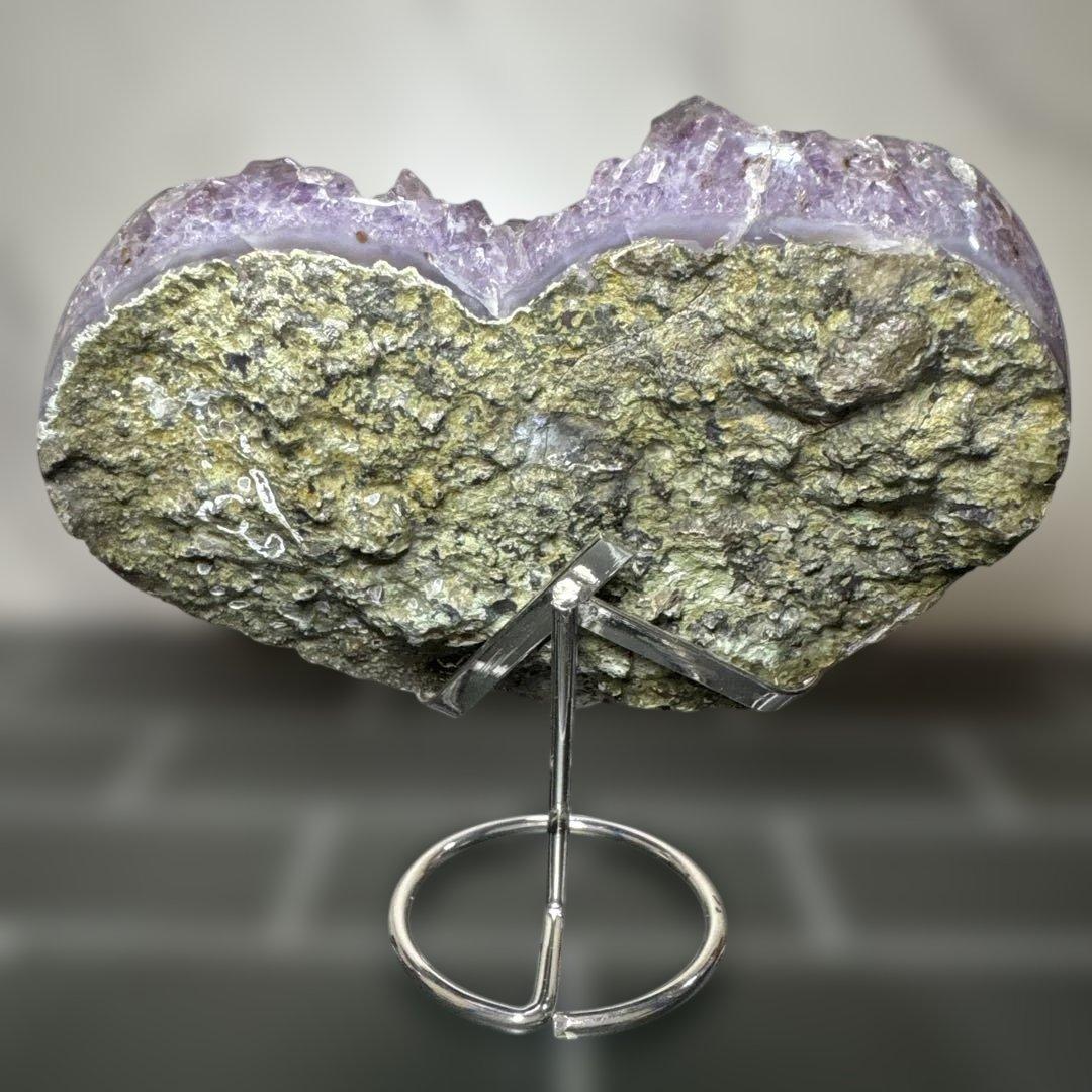 高品質◆1.2kg アメジスト ハート型クラスター◆一点物 天然石