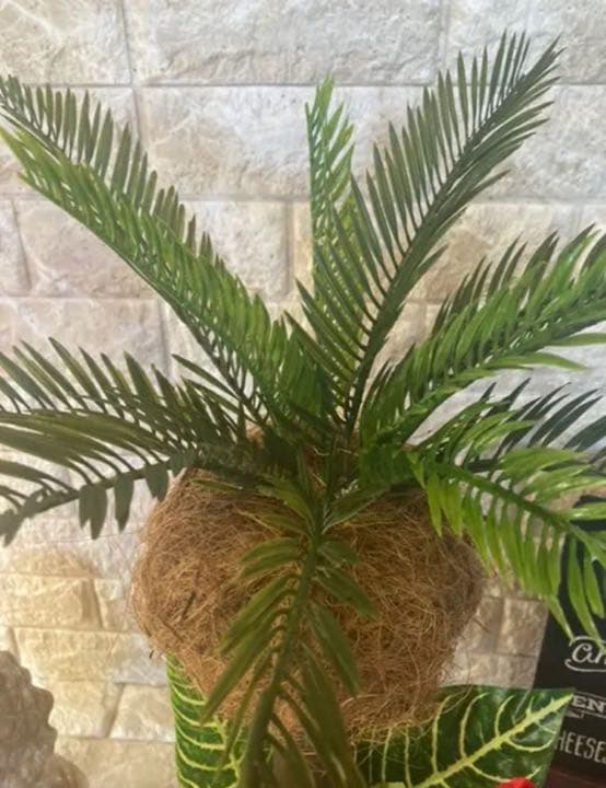 光触媒　人工観葉植物　ウォールグリーン　造花　アレンジ　ヤシとバナナ