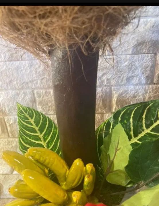 光触媒　人工観葉植物　ウォールグリーン　造花　アレンジ　ヤシとバナナ