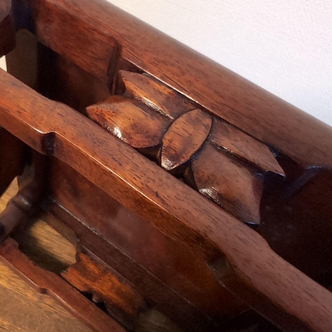 唐木台　花梨　蝶の装飾　骨董　中国古玩　アンティーク