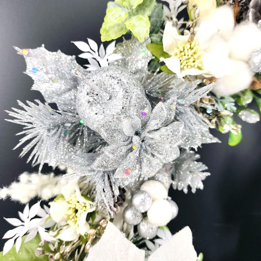 商品名【聖白】ゆきこ❤ポインセチアのクリスマスリース✳ 冬リース