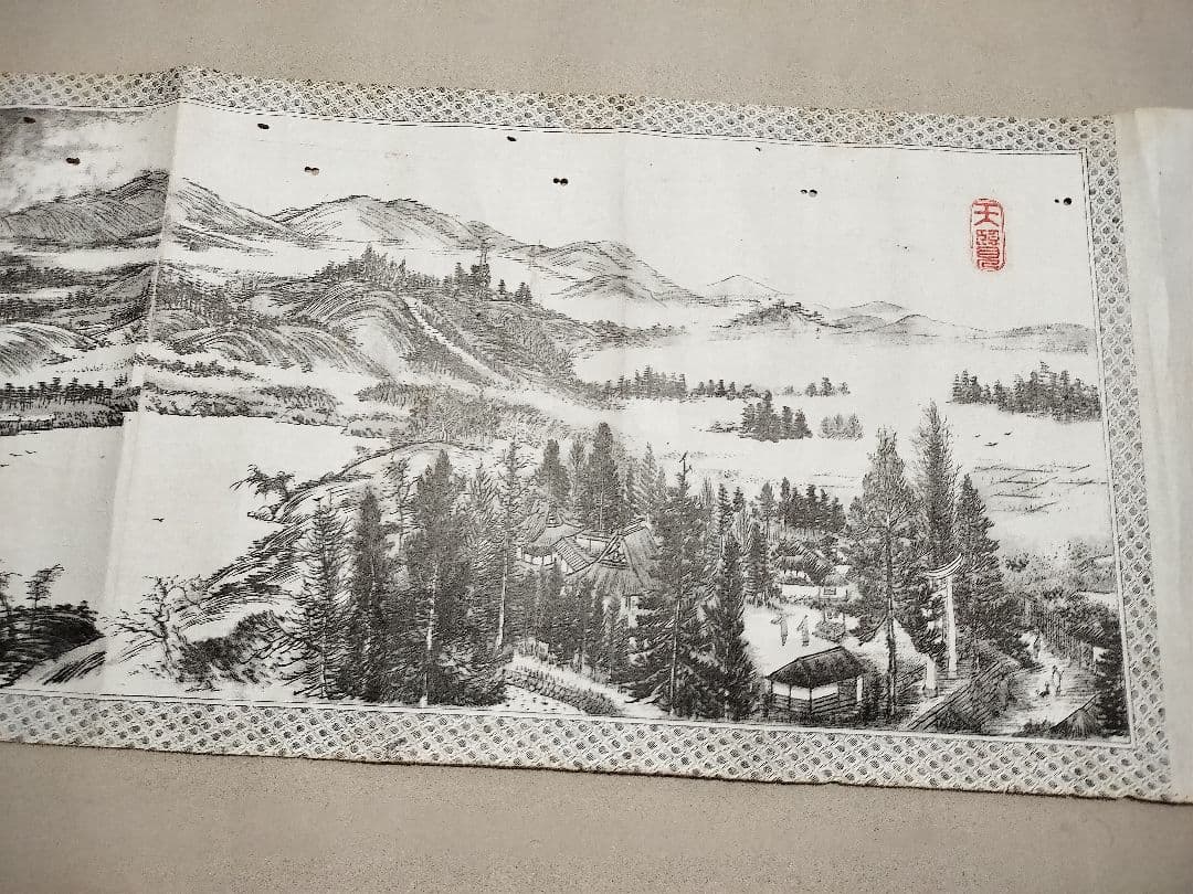 松島清賞図巻 遊松島賦　巻物 巻子 版画 明治28年