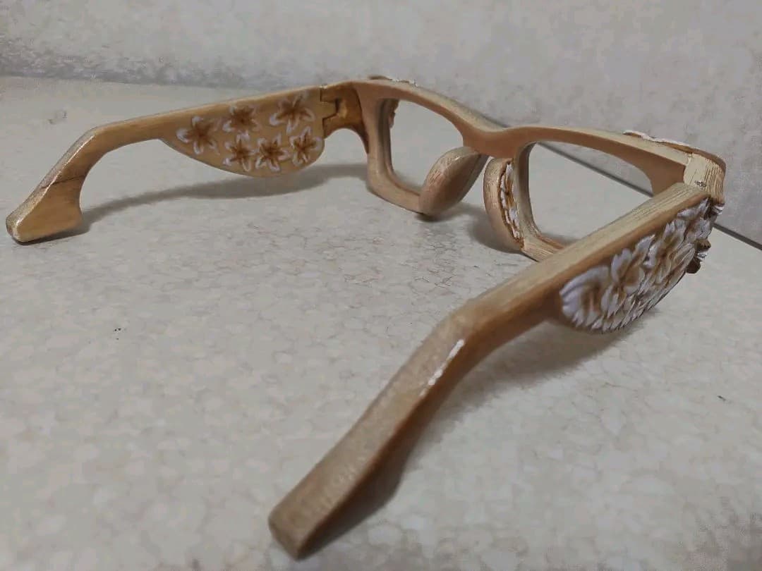 竹製鑑賞用眼鏡【 桜花 】 ハンドメイド　限定品