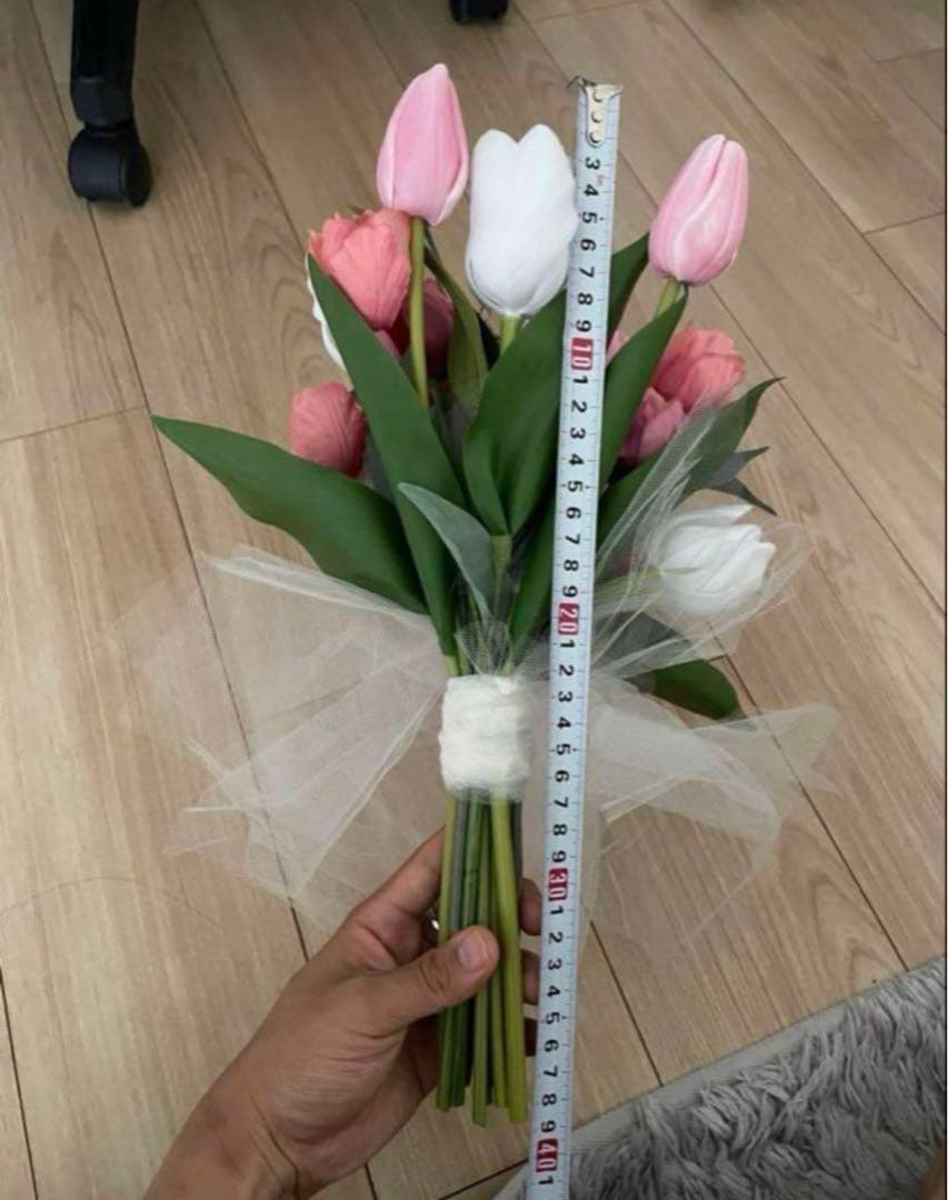 ウェディングブーケ　アーティシャルフラワー チューリップ　ピンク