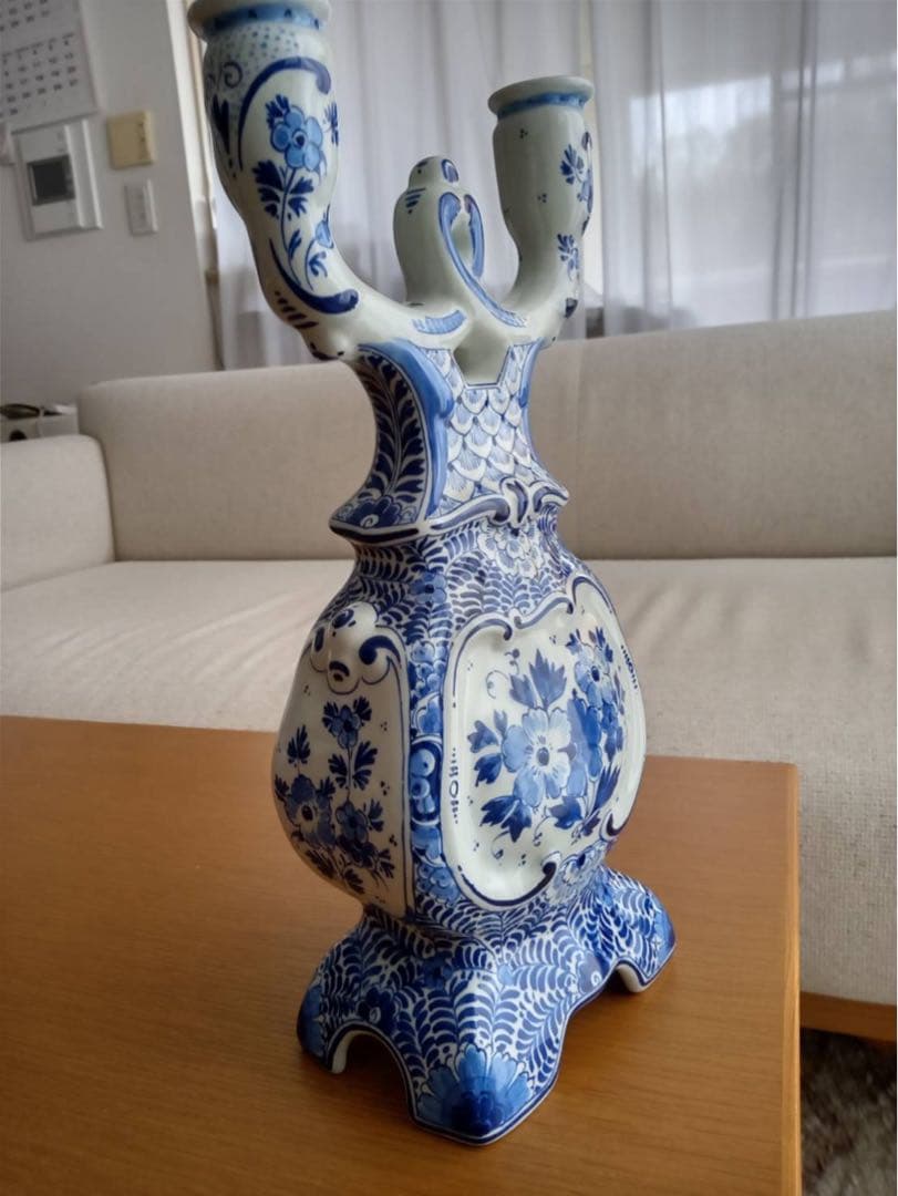 ロイヤルデルフト 阿蘭陀　ロウソク立て　燈台　美術品　キャンドルホルダー