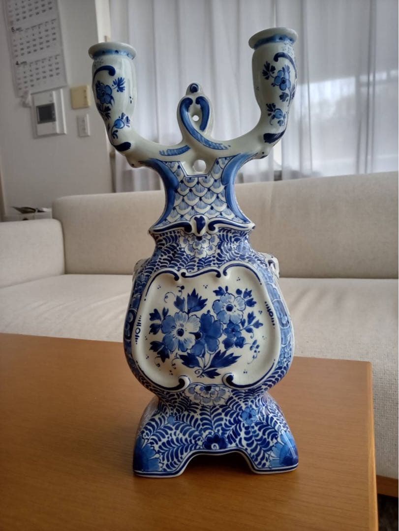 ロイヤルデルフト 阿蘭陀　ロウソク立て　燈台　美術品　キャンドルホルダー