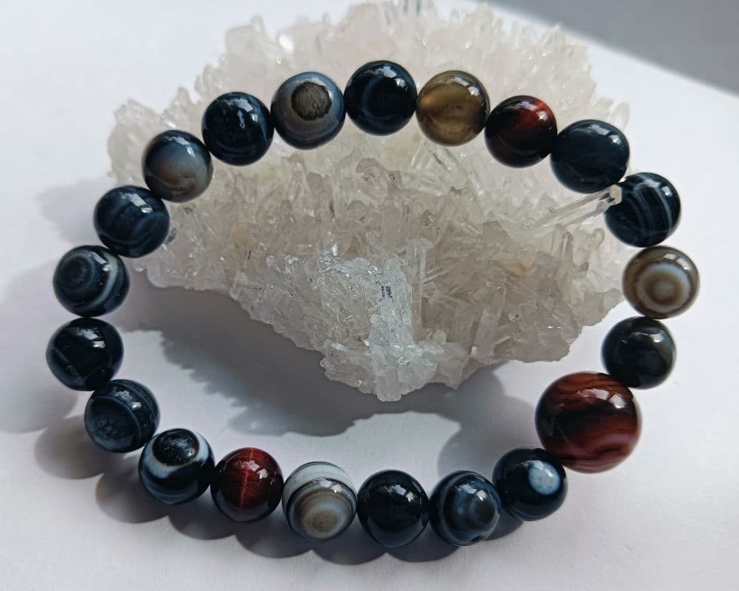 【高品質】仕事運☆ 天眼石 タイガーアイ 8.5mm 内径約15.5cm