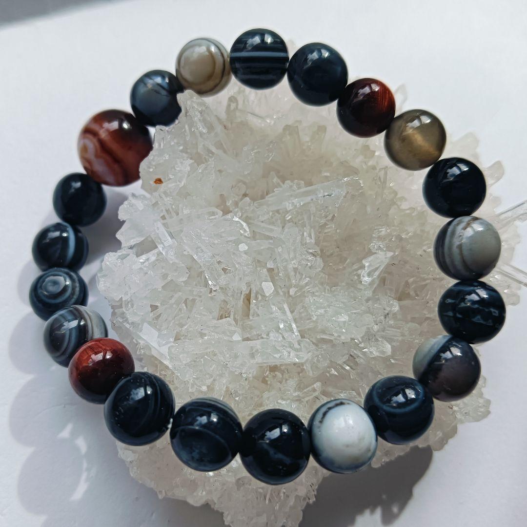 【高品質】仕事運☆ 天眼石 タイガーアイ 8.5mm 内径約15.5cm