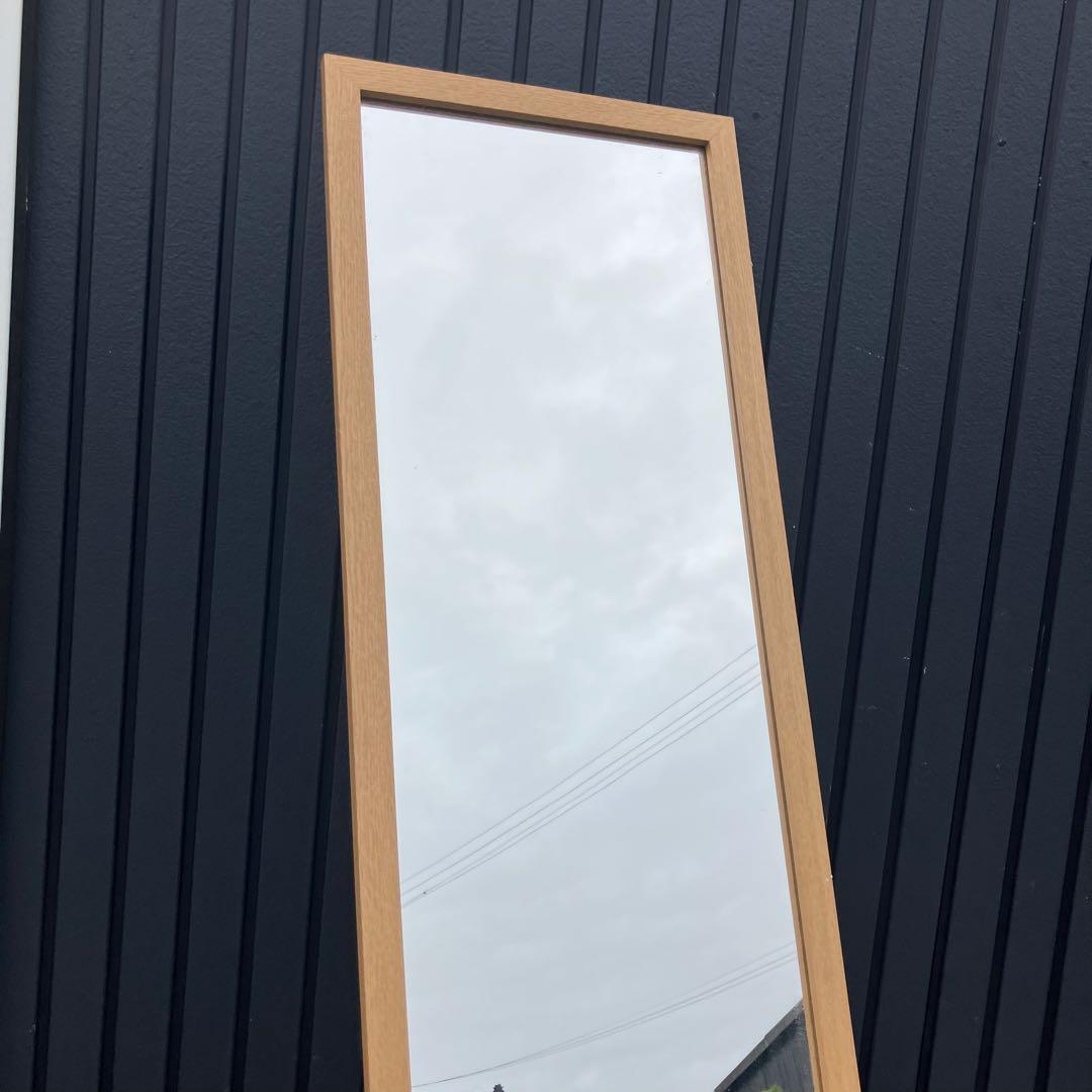 北欧レトロ 木製フレーム スタンドミラー 壁掛けミラー 姿見 等身鏡 ビンテージ