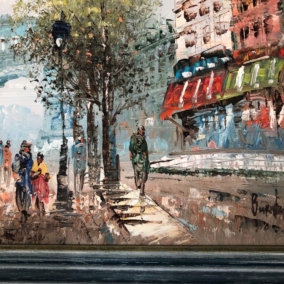 油彩画 パリの街