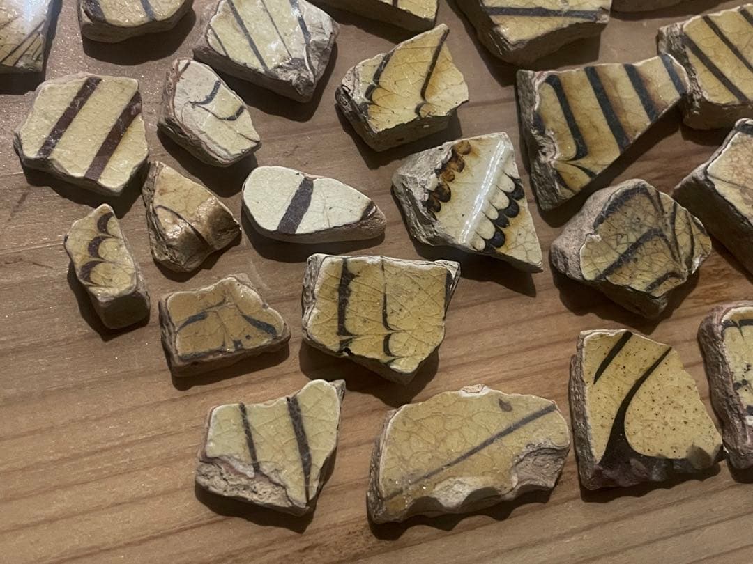 18世紀 イギリス スリップウェア陶片 E / 1700年代 アンティーク民藝