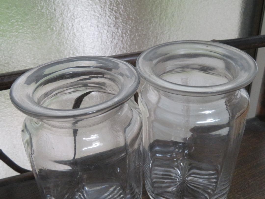 ◆375◆アンティーク ガラス瓶 キャンディーポットセット　スタンド付き