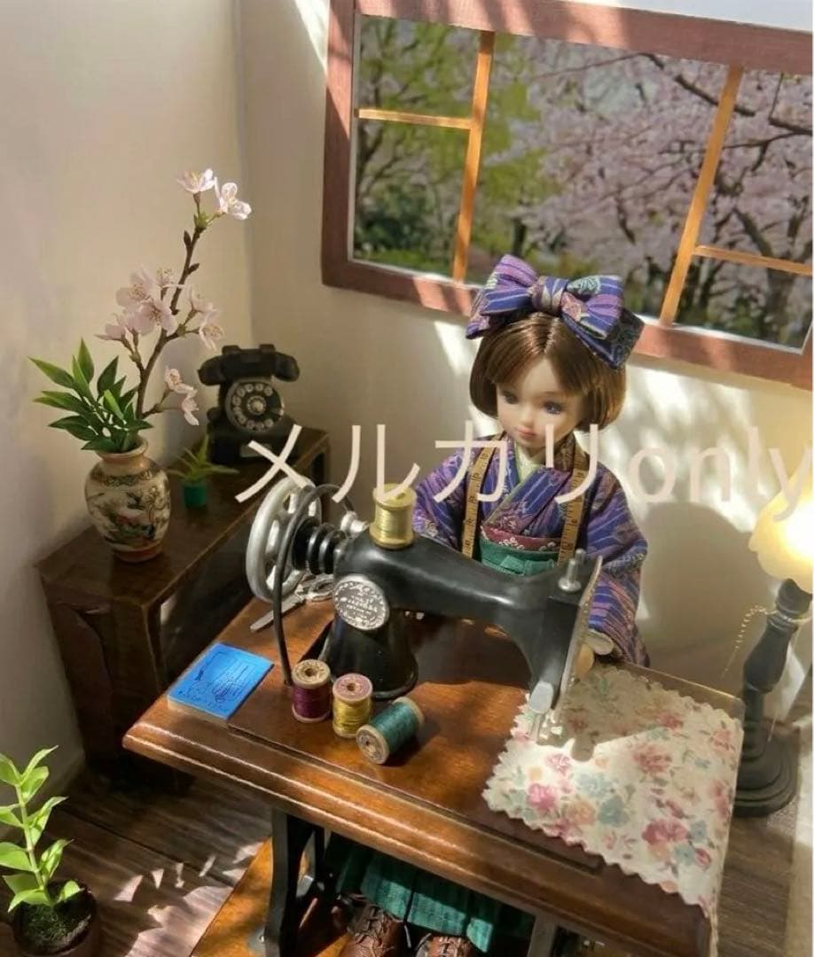 ミシン付き　ドールハウス　大正ロマン　ブライズにも　高さ35cm