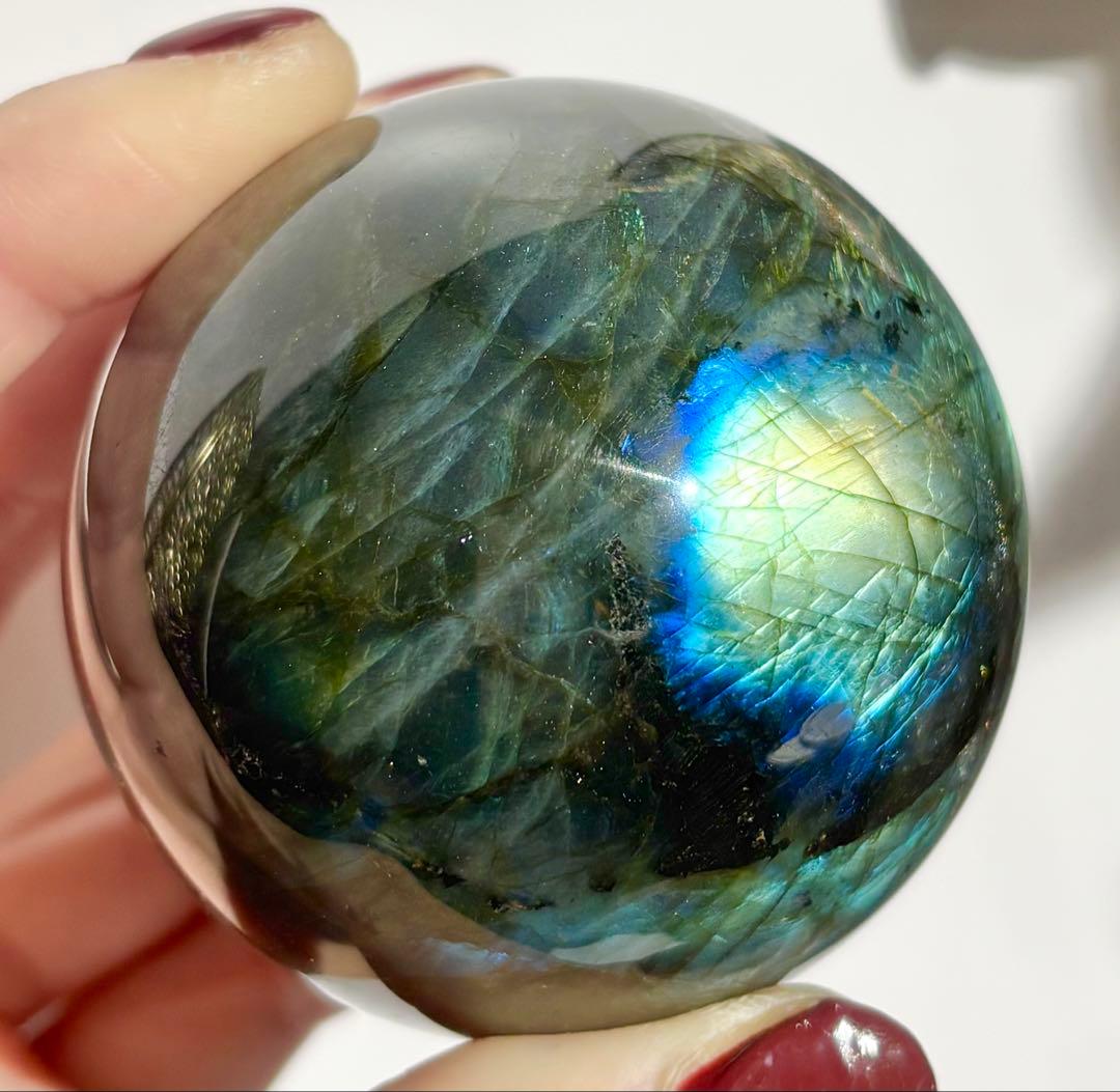 《ハイブリッドラブラドライト》多層シラー スフィア　丸玉