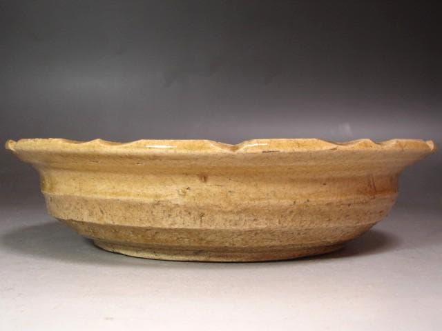 【北キツネ】☆　北大路魯山人　黄瀬戸鉢　☆y606