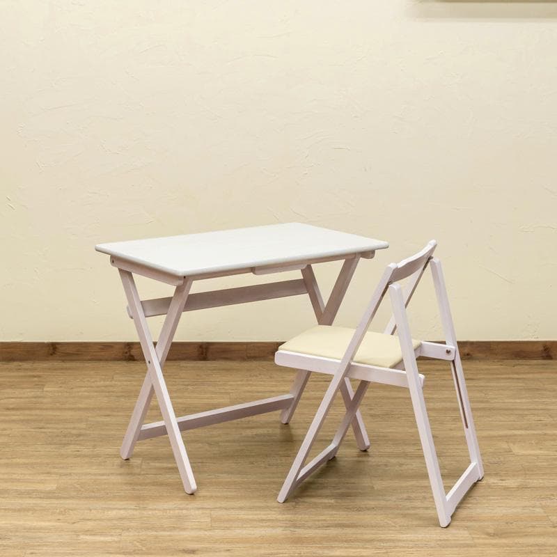 《新品・送料無料》《完成品》折りたたみデスク＆チェアセット　DBR/NA/WW
