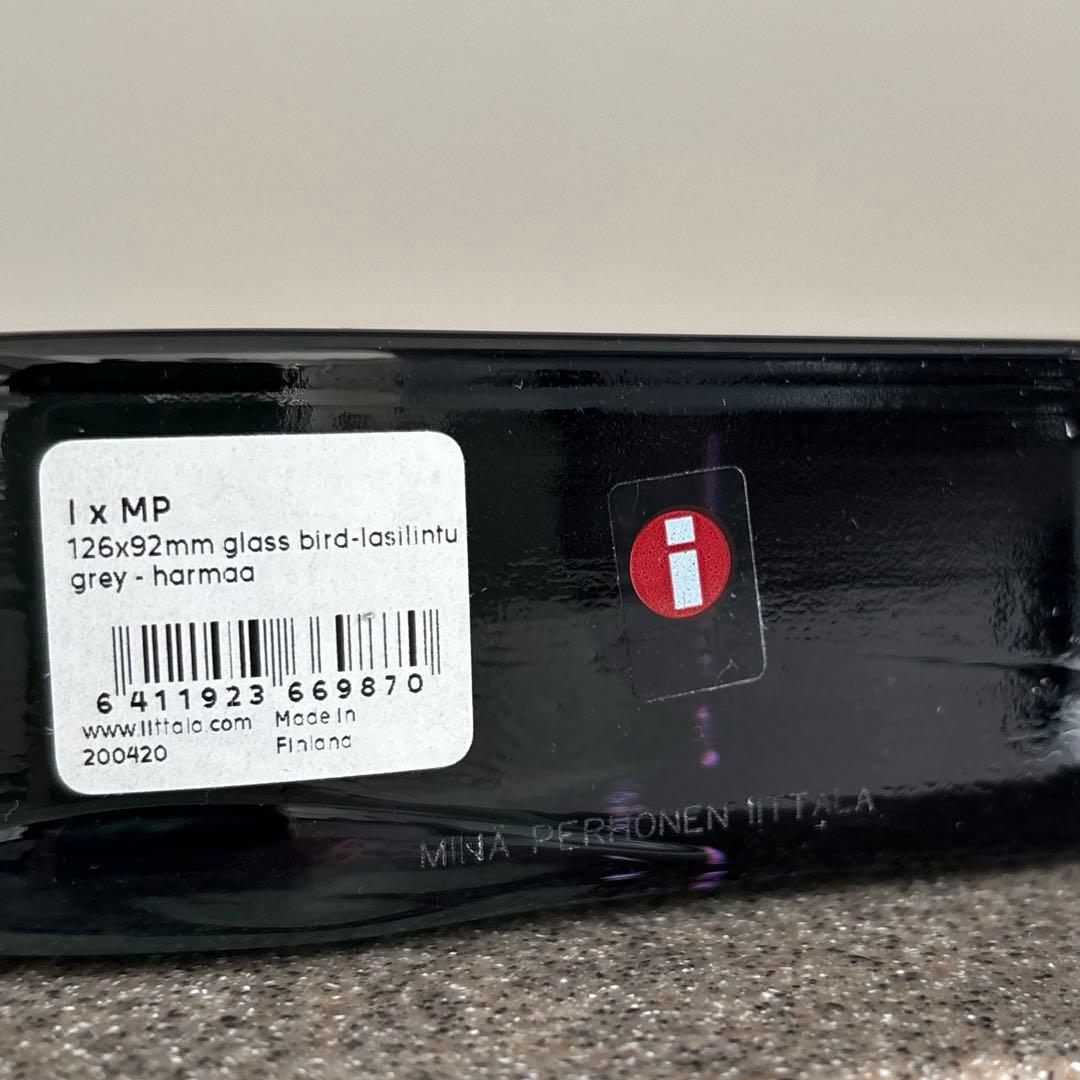 ミナペルホネン　イッタラ　ガラスバード　グレー