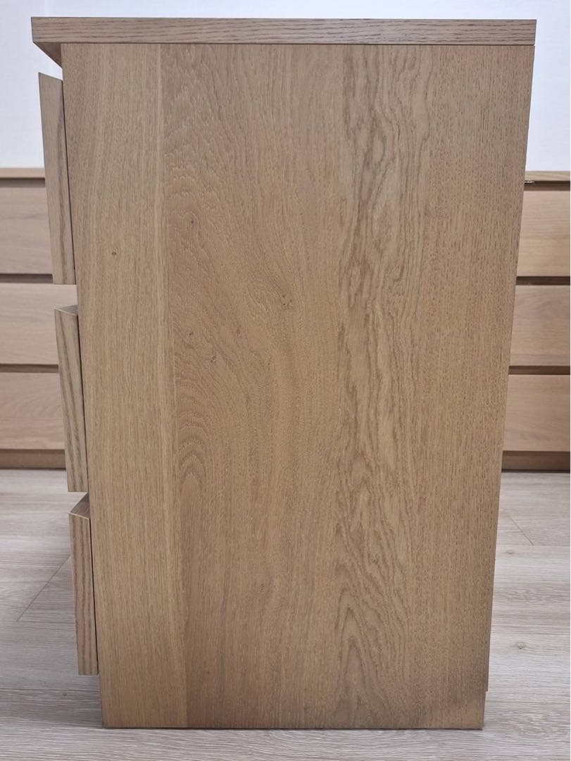 IKEA MALM 3段チェスト　ホワイトステインオーク　2/3
