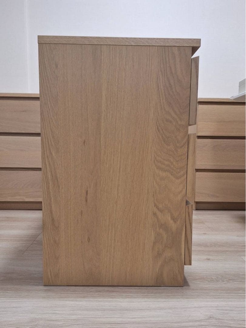 IKEA MALM 3段チェスト　ホワイトステインオーク　2/3