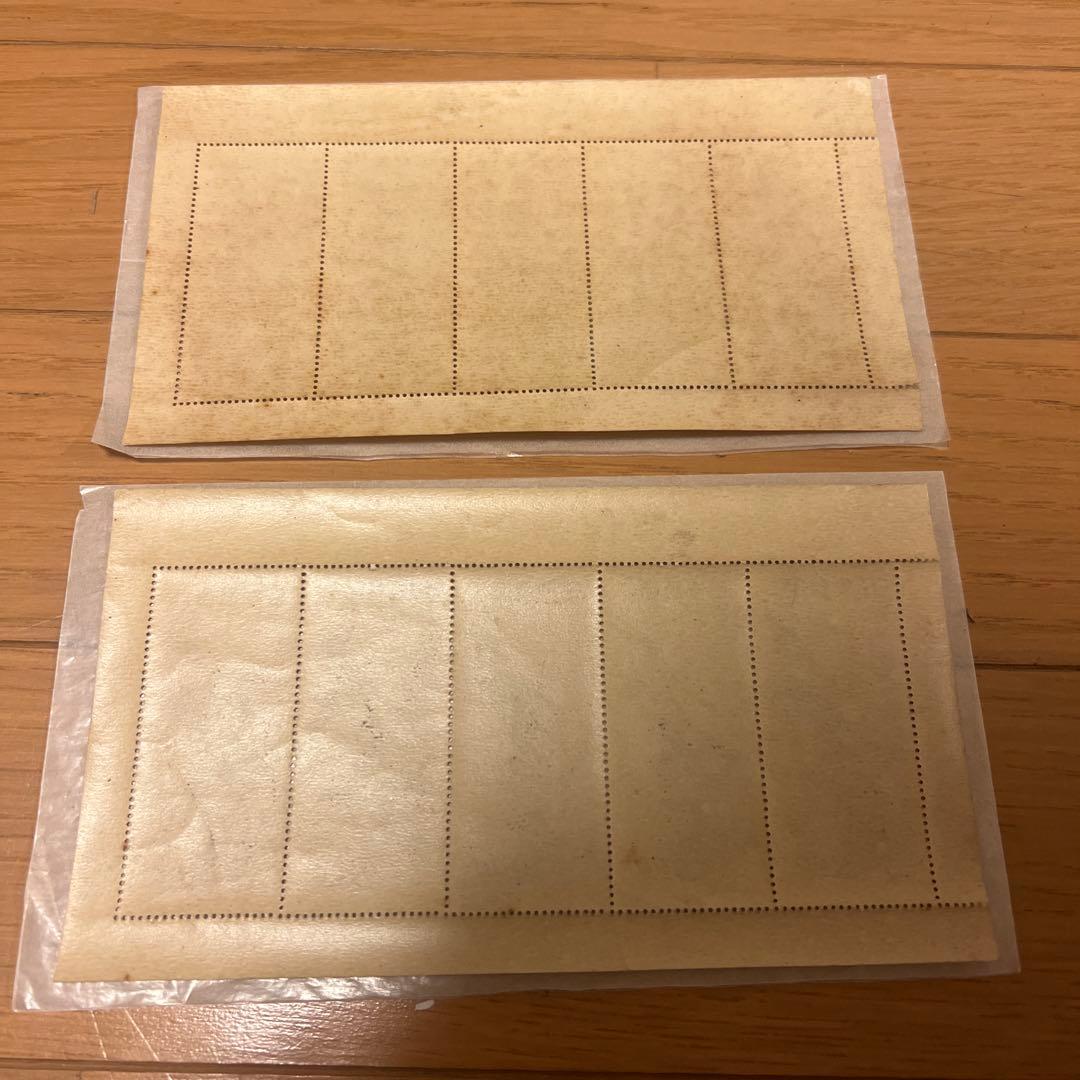 【未使用品】趣味の週間記念 見返り美人／月に雁 5枚綴り小型シート2枚セット