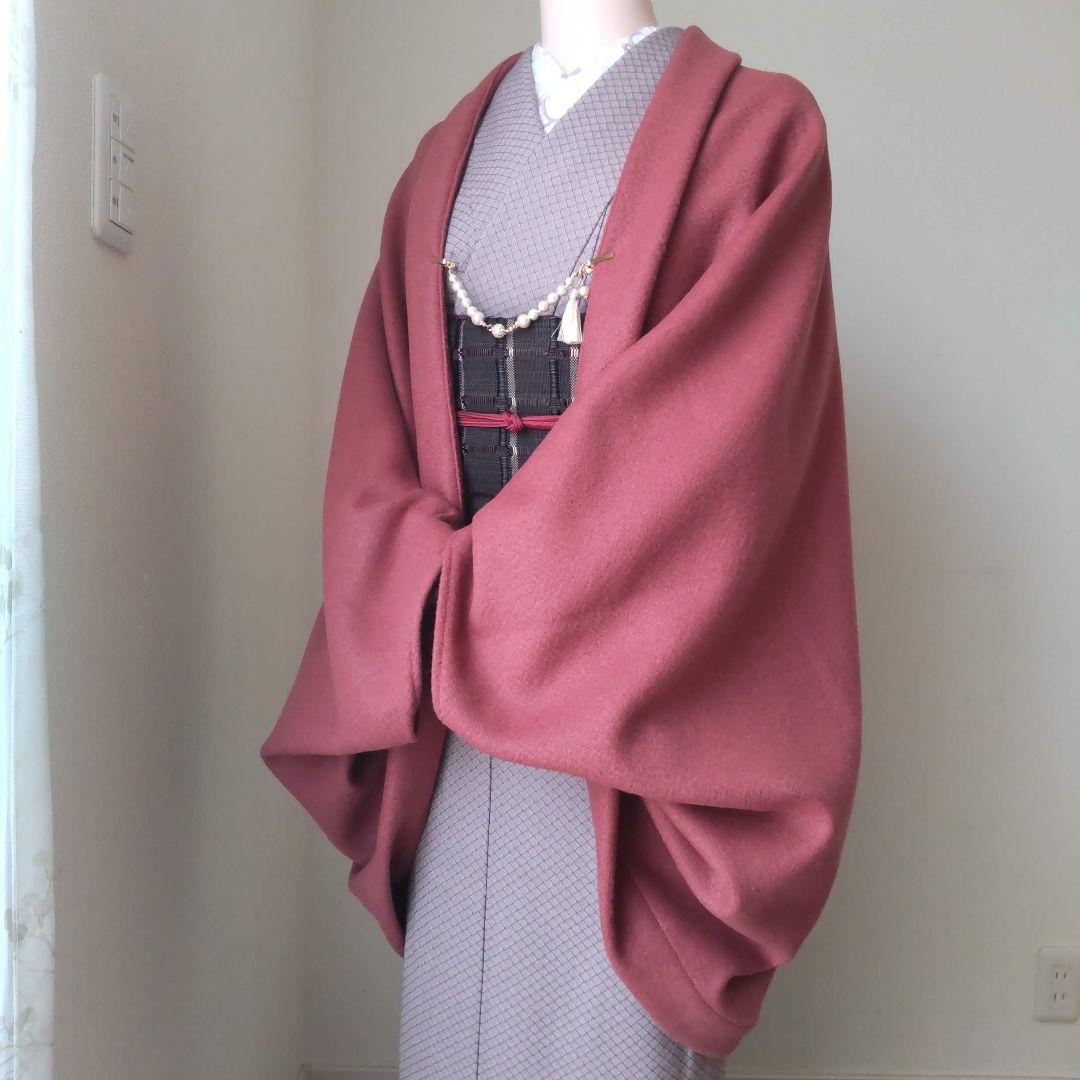 【なめらかラムウール・ロング】海老茶・モモンガカーディガン