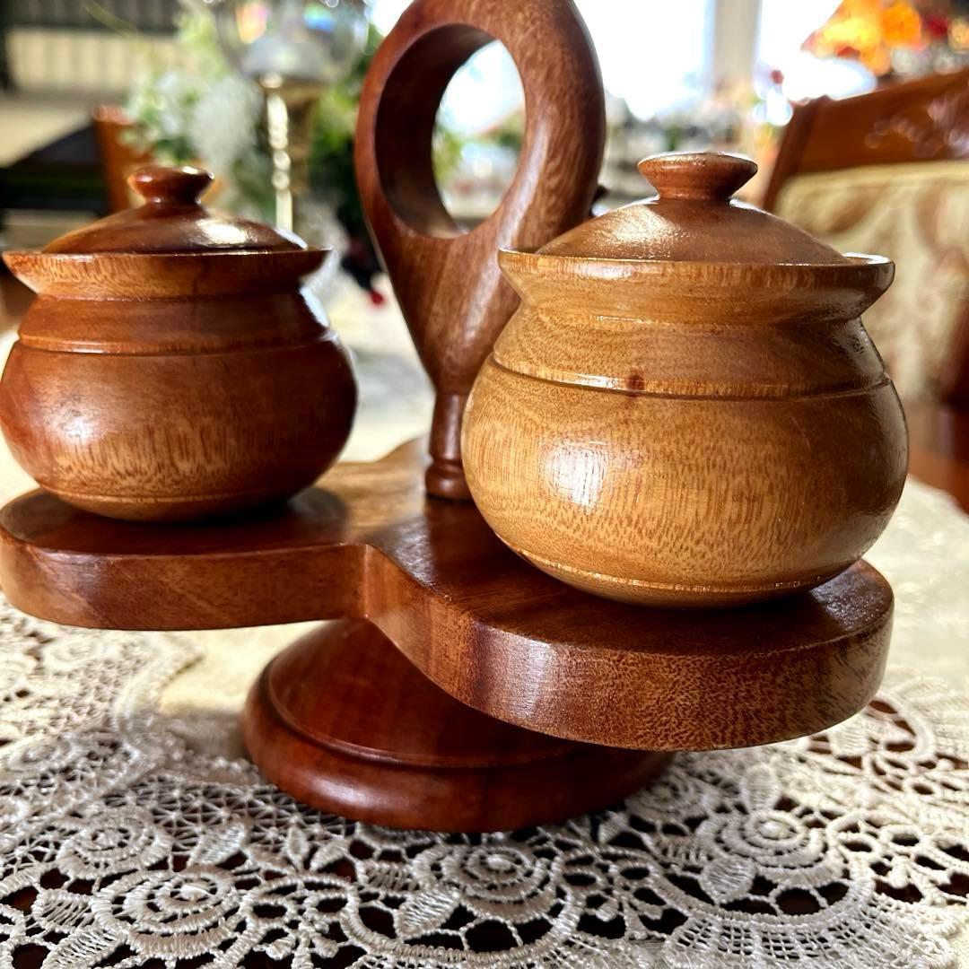 おまとめ！　①木製カトラリー　回転式スパイス調味料　②山中漆器　高台デザート鉢