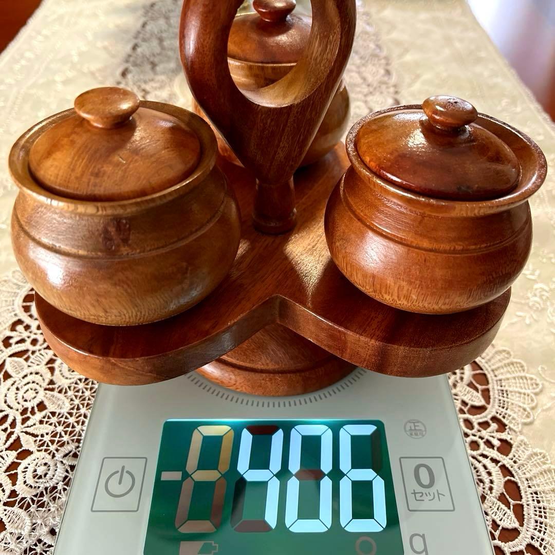 おまとめ！　①木製カトラリー　回転式スパイス調味料　②山中漆器　高台デザート鉢