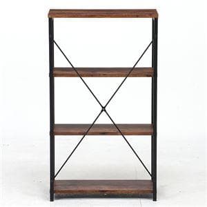オープンラック/収納棚 【4段 幅60×高さ105cm】 木目調棚