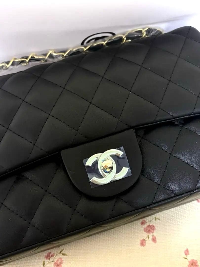 CHANEL ブラック デカマトラッセダブルフラップ ショルダーバッグ　2way