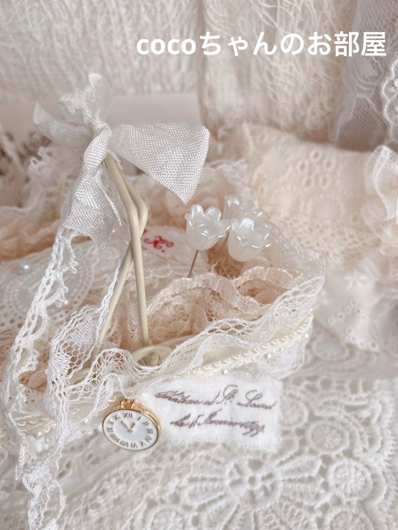 フレンチ風❁⃘*.゜可愛いバスケットのピンクッション。:°ஐ..♡*インテリア雑貨