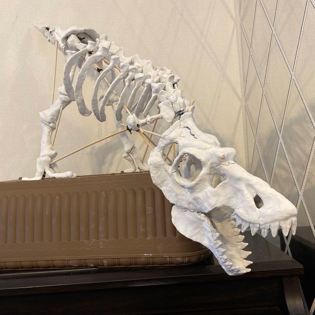 骨格オブジェ 紙粘土製 全長約110cm 引き取り限定