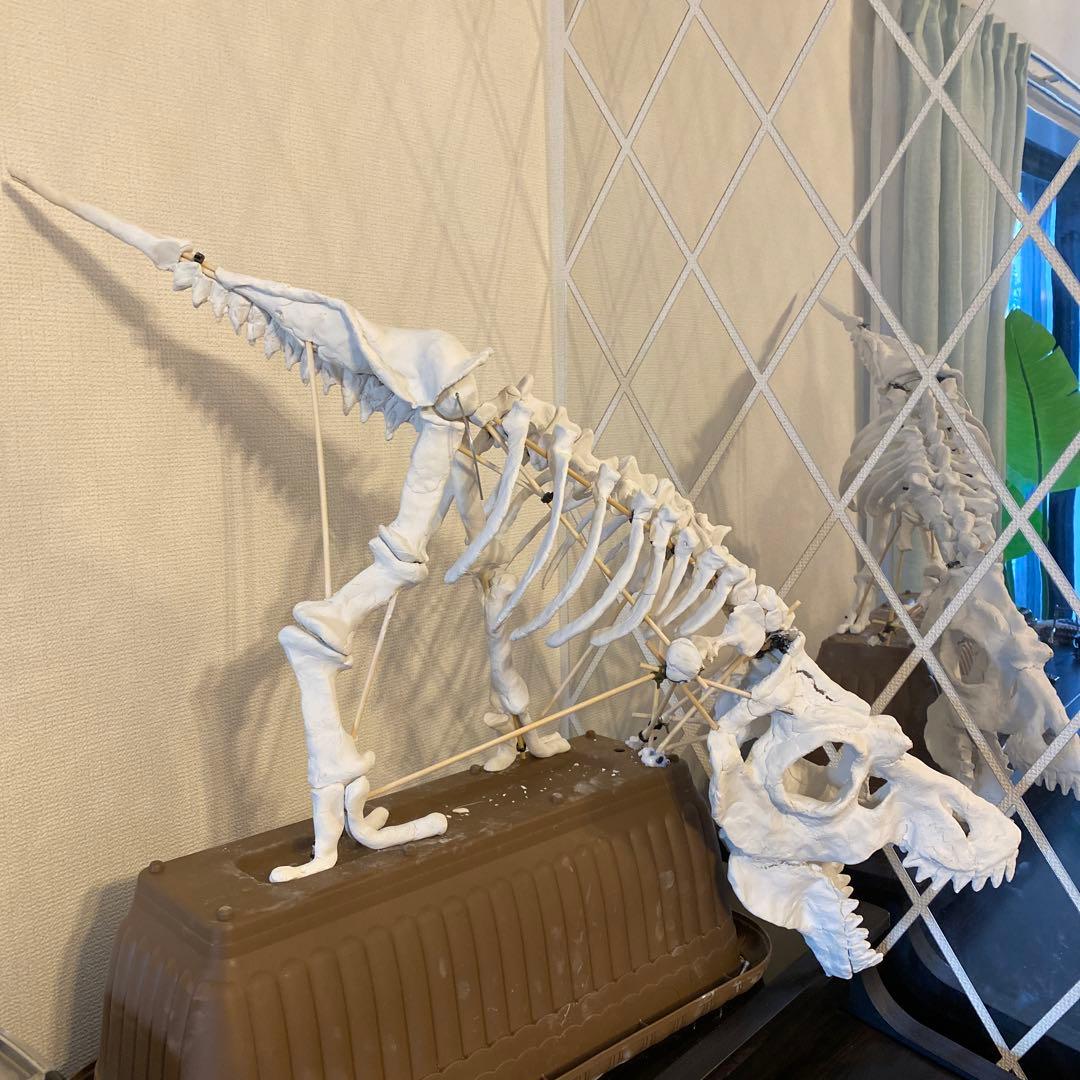 骨格オブジェ 紙粘土製 全長約110cm 引き取り限定