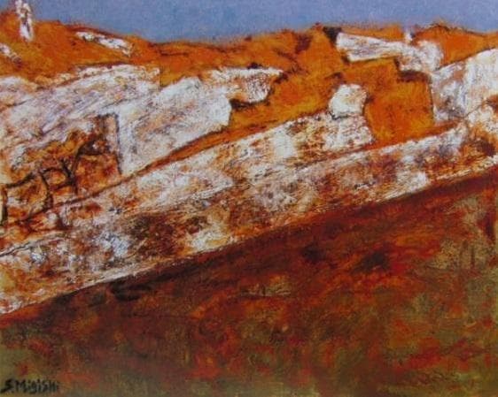 三岸節子、【アンダルシアの町】、希少な大判額装用画集より、美品