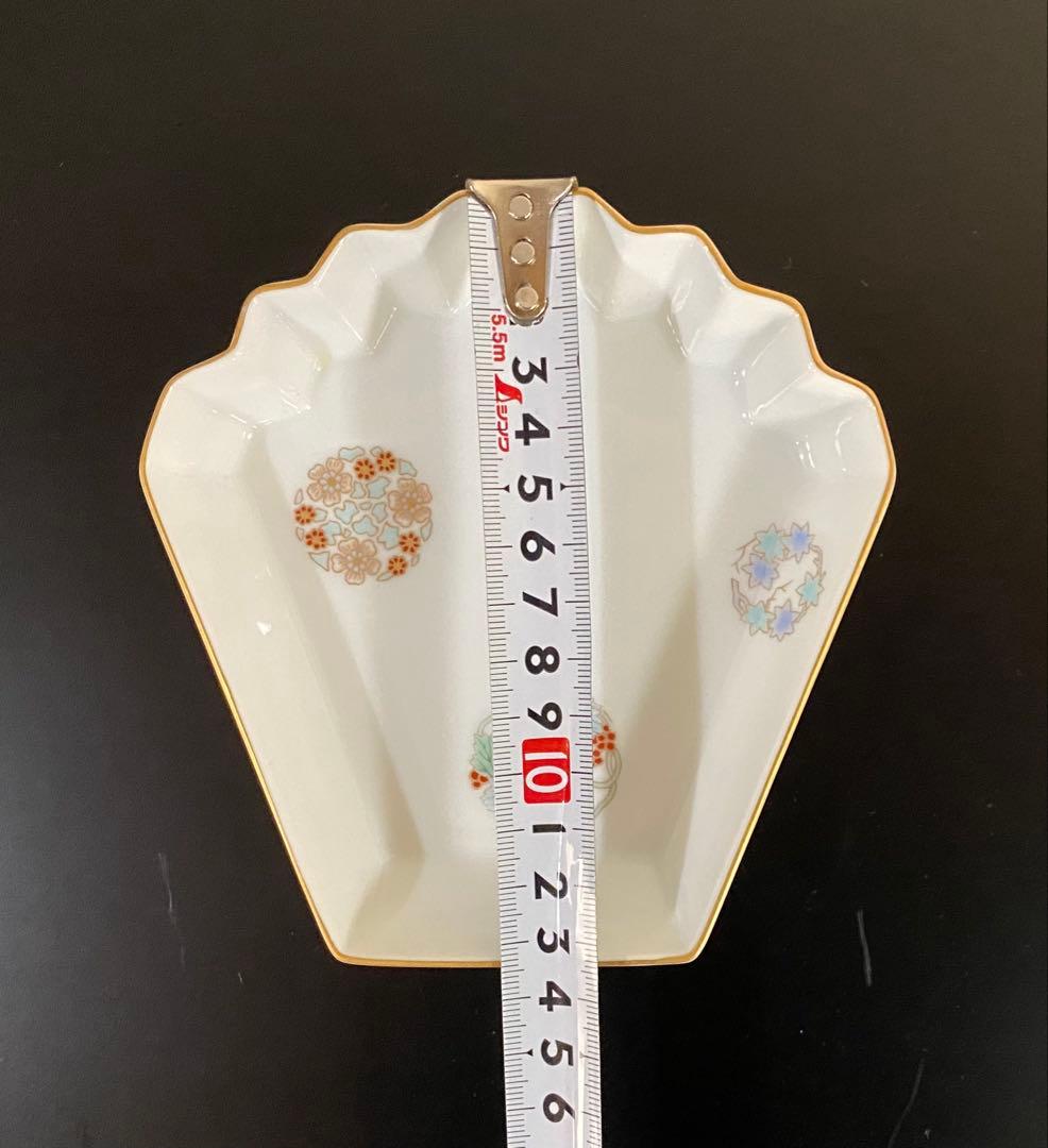 深川製磁　ひめ丸紋　扇形　銘々ざら皿　5個