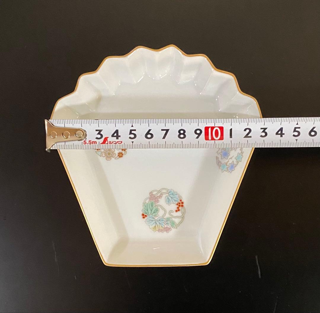 深川製磁　ひめ丸紋　扇形　銘々ざら皿　5個