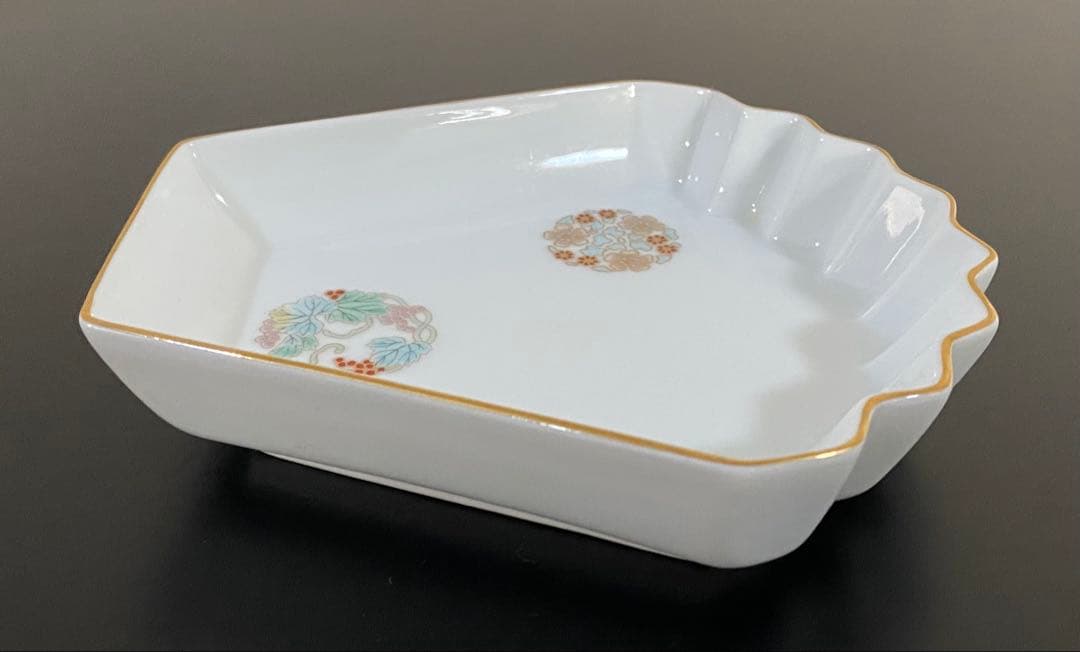 深川製磁　ひめ丸紋　扇形　銘々ざら皿　5個