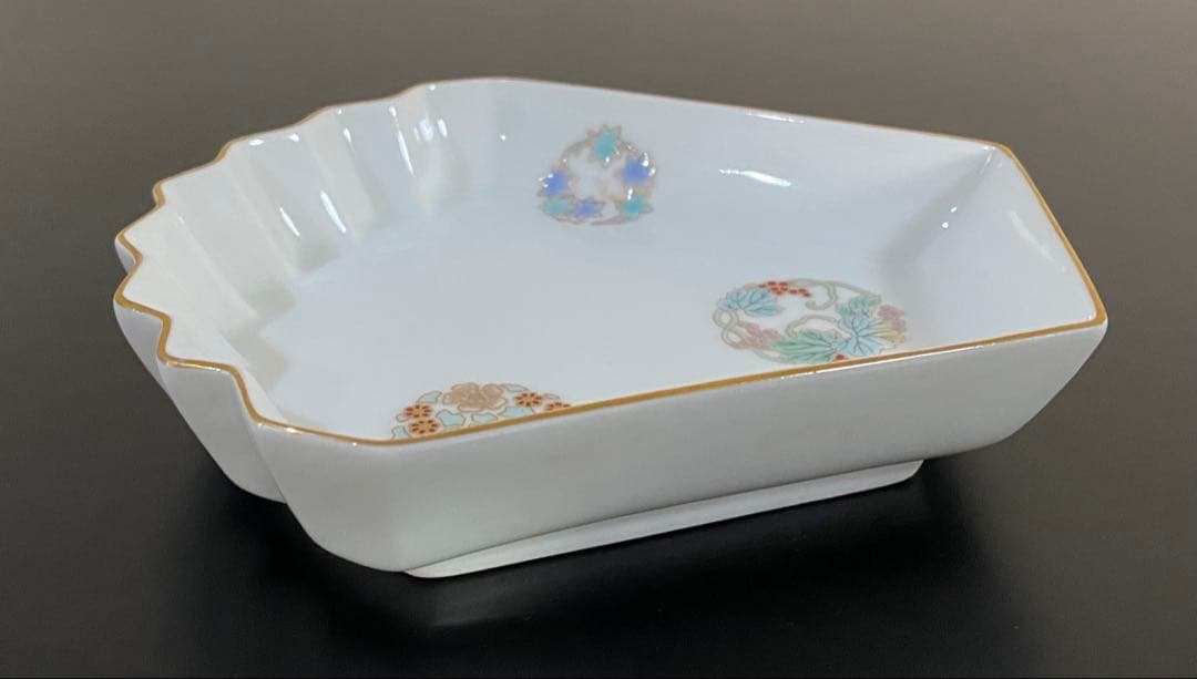 深川製磁　ひめ丸紋　扇形　銘々ざら皿　5個