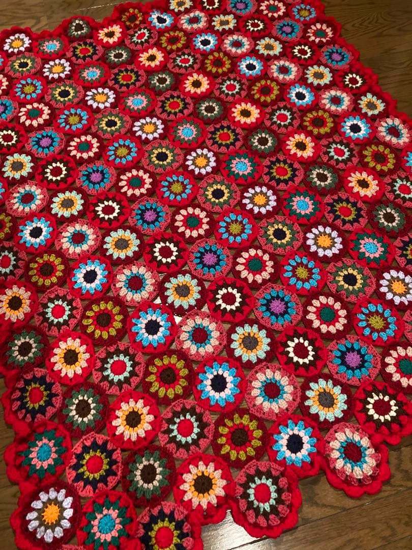 ハンドメイド♡モチーフ編み♡ブランケット♡ベッドカバー♡マルチカバー