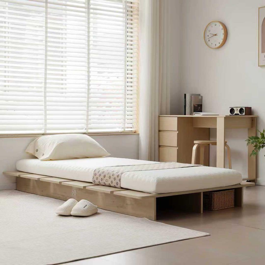 【新品】ステージ式ローベッド 幅100cm コンパクト